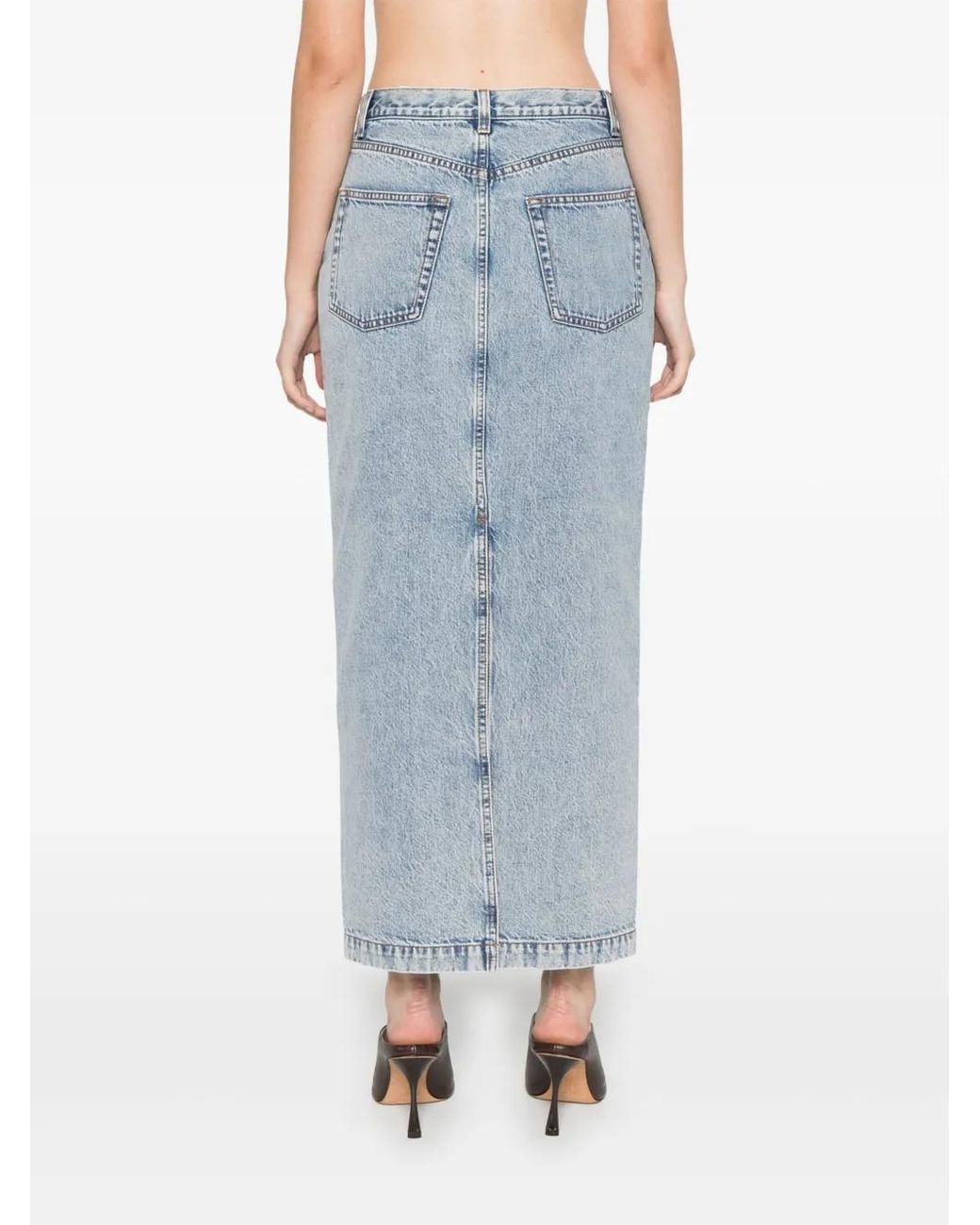 Fabiana Filippi Blue Cotton Maxi Skirt