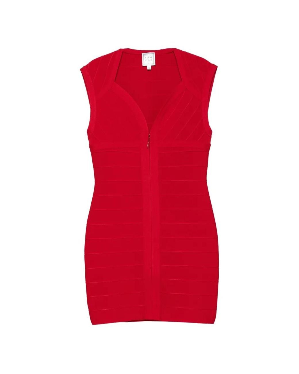 Hervé Léger Red Carpet Bandage-Style V-Neck Dress