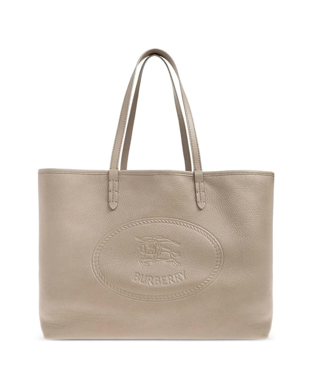 Burberry Natural Equestrian Knight Tote Bag