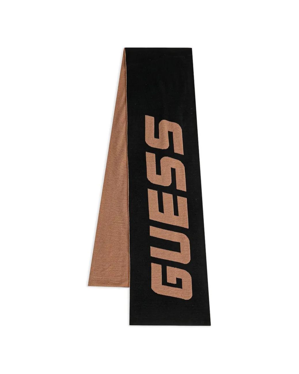 Guess Black Logo-Intarsia Scarf for men