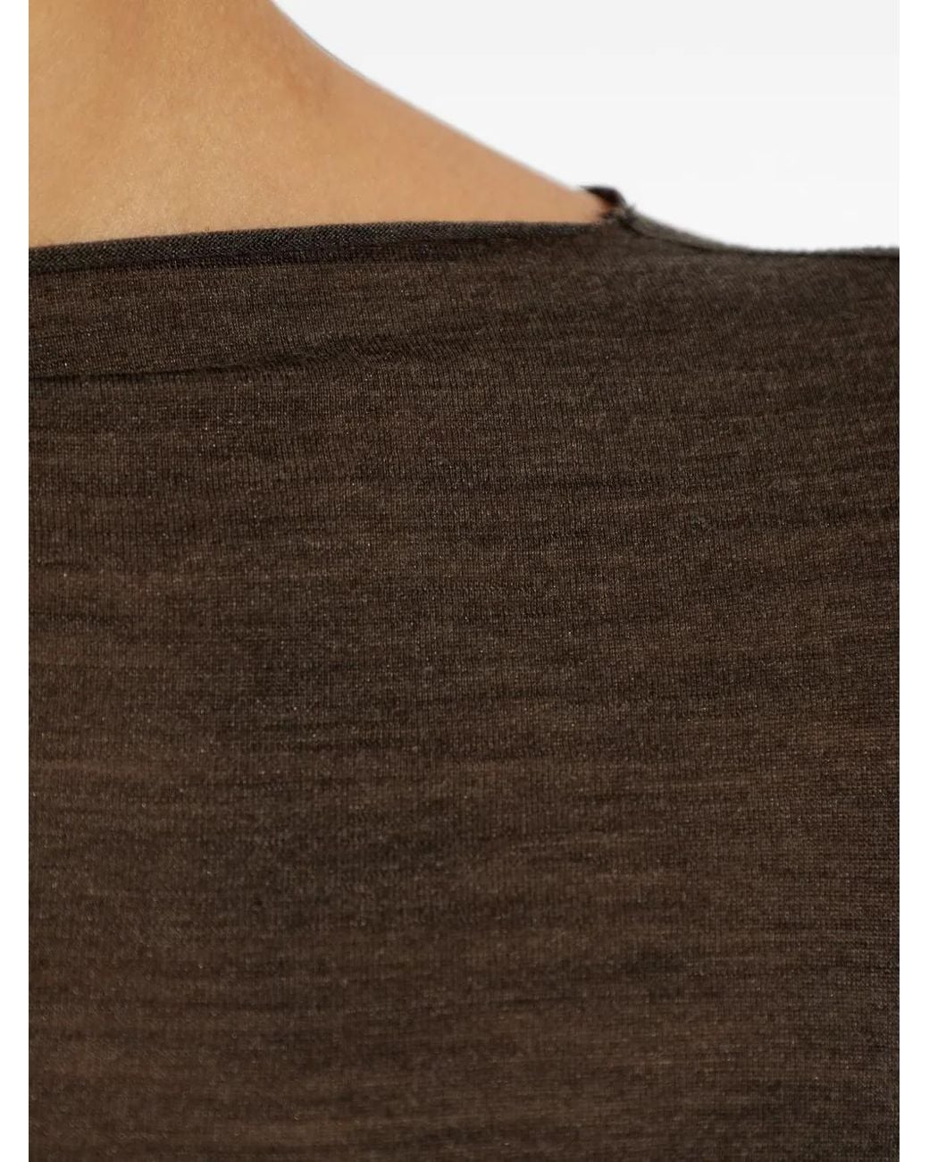 Rick Owens Black T-Shirt Ls T Transparent À Manches Longues