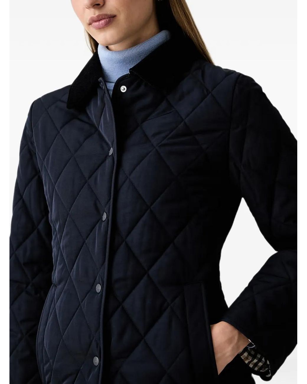Gant Black Quilted Corduroy-Collar Jacket