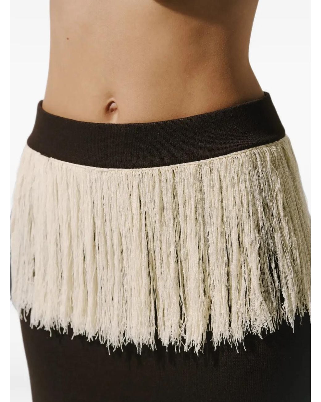 Baobab Black Jane Fringe-Detail Skirt