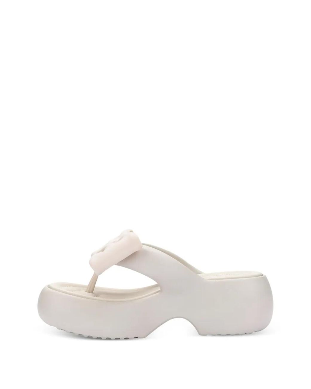 Melissa White Free Fuzzy Platform Bow Flip-Flops