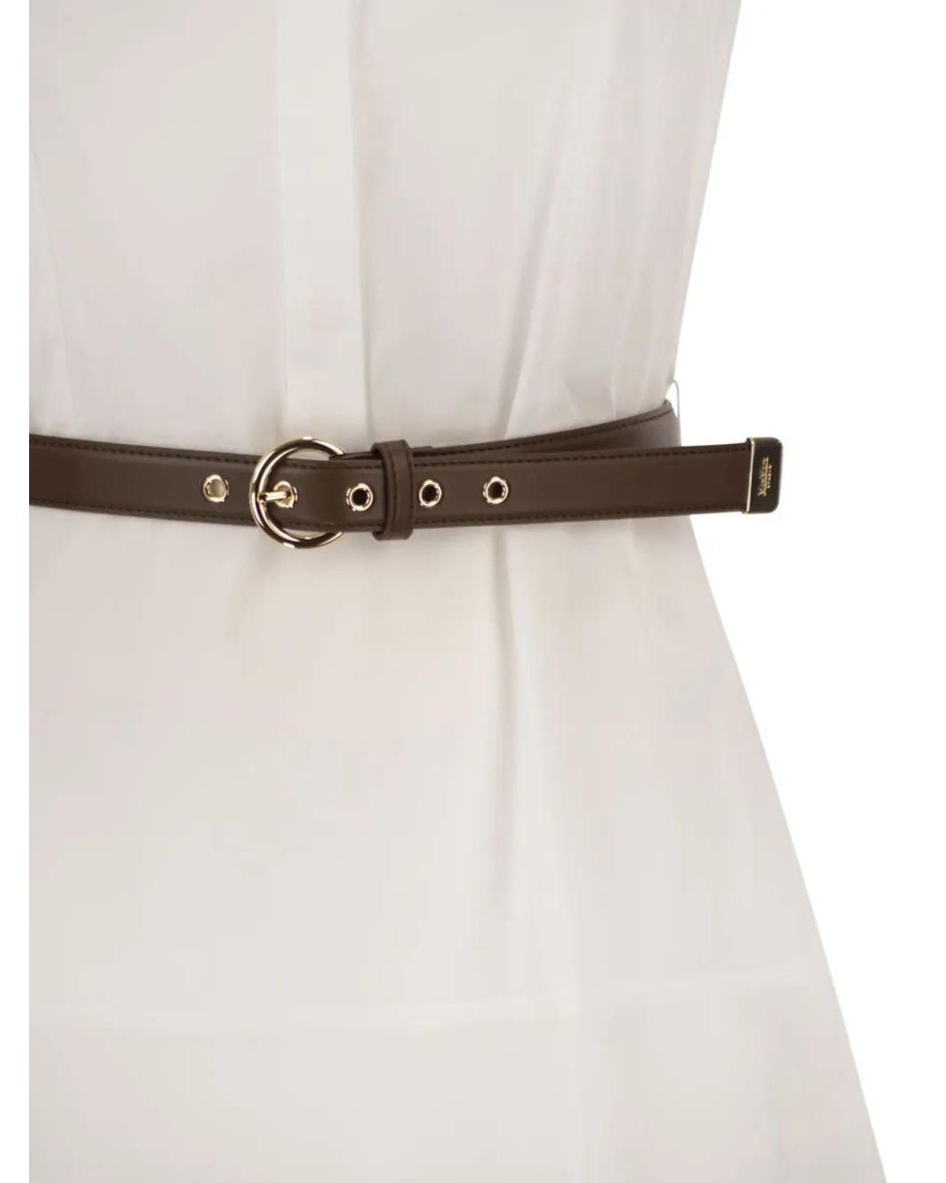 Max Mara White Belted Maxi Dress