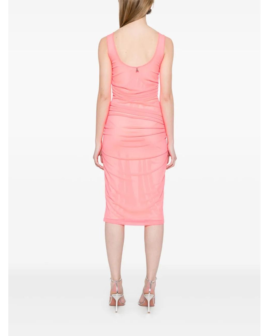 Patrizia Pepe Pink Mesh Midi Dress