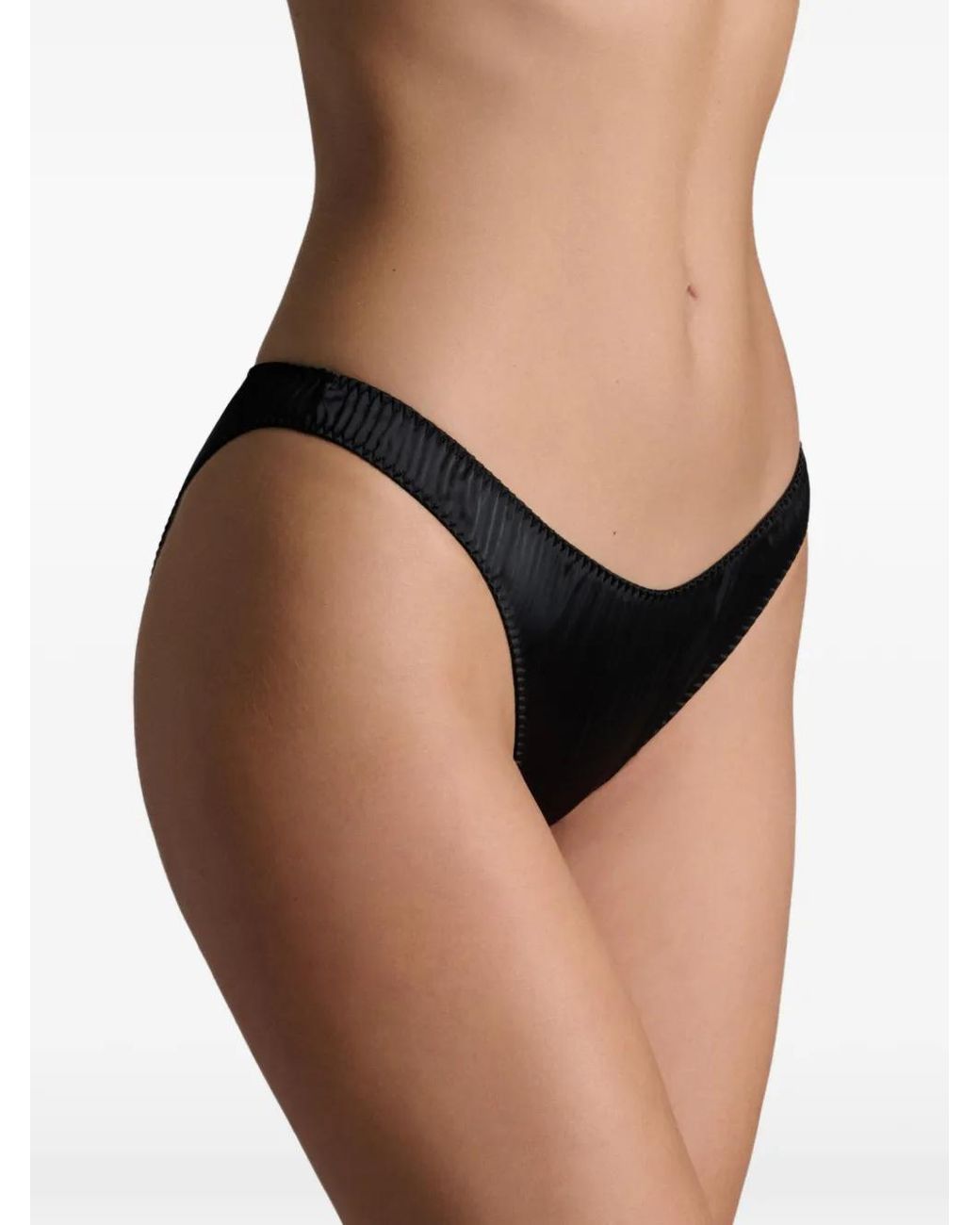 Scandale Black Dédicace Embroidered Satin Briefs