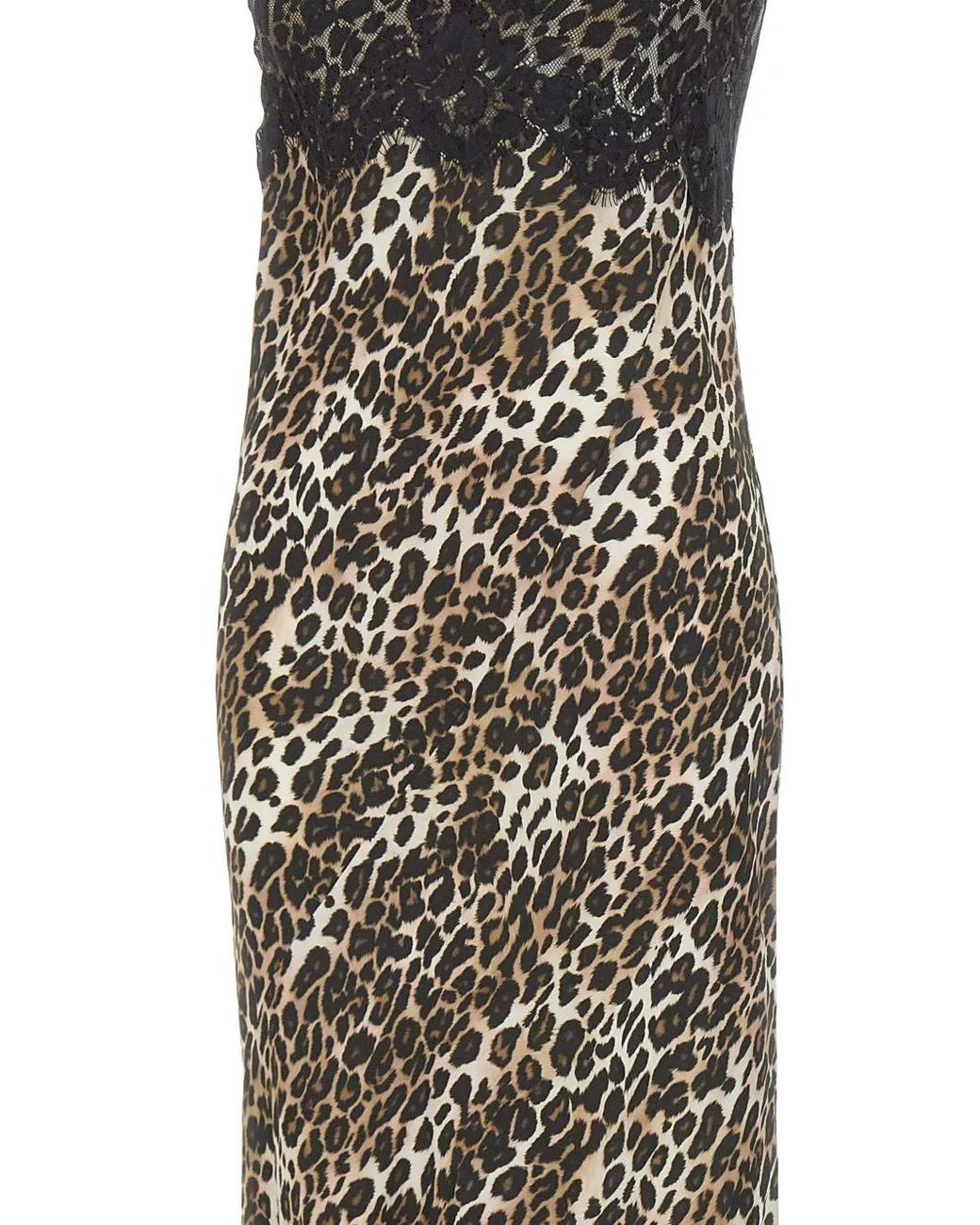 Herskind White Asla Lace-Trimmed Leopard-Print Maxi Dress
