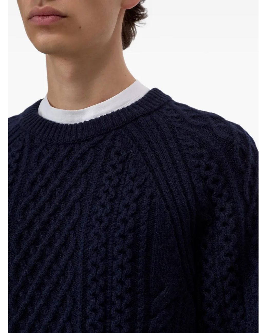 Closed Blue Cable-Knit Sweater for men