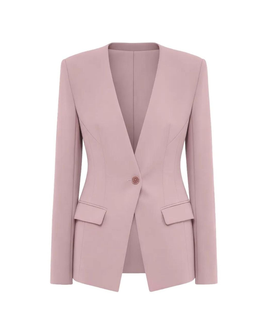 Patrizia Pepe Pink Tailored V-Neck Blazer