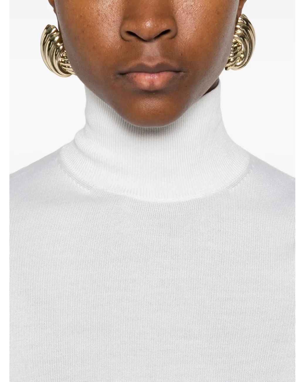 Totême  White Turtleneck Sleeveless Top
