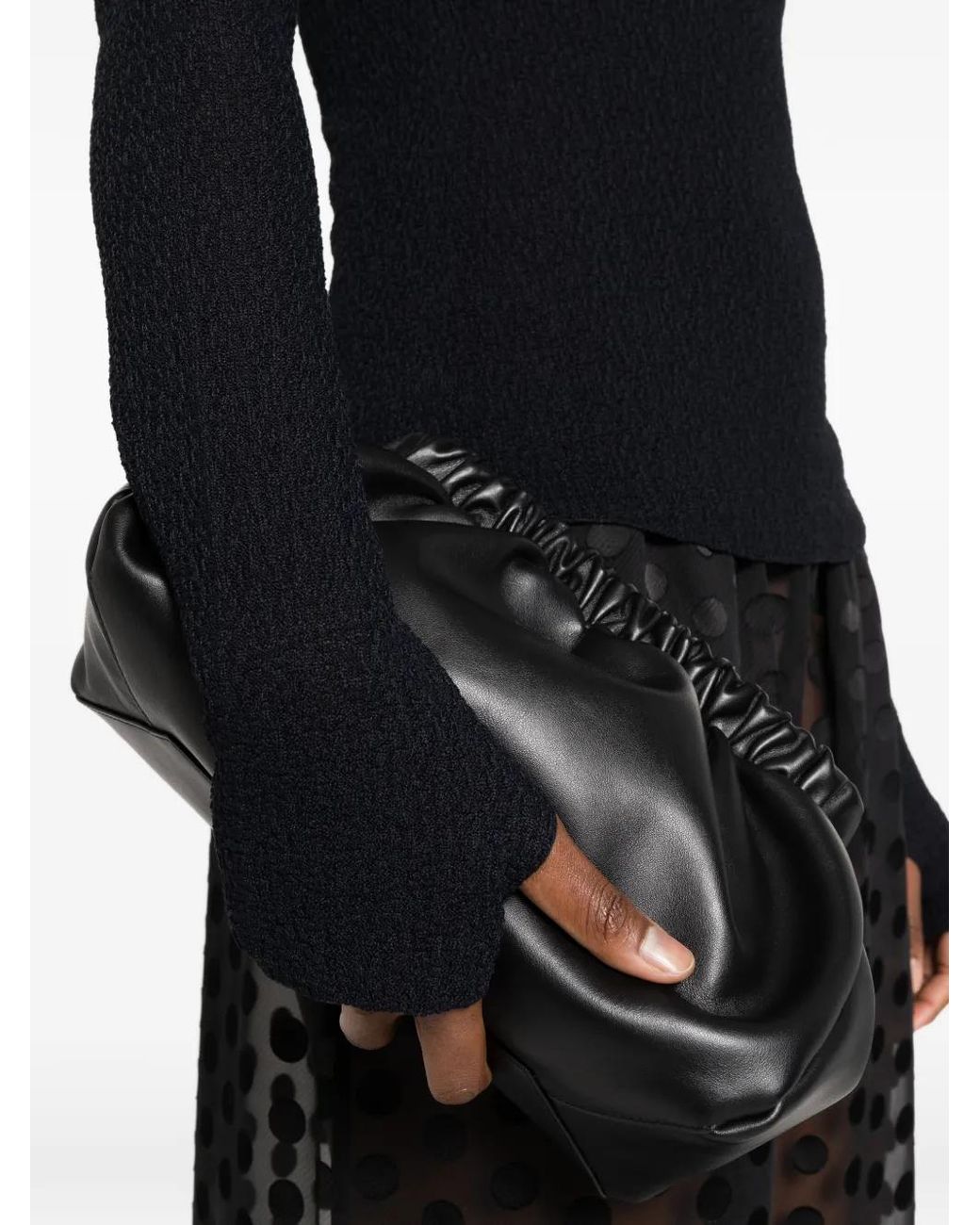 Issey Miyake Black Round-Neck Long-Sleeve Top