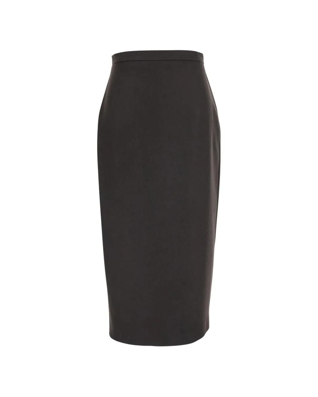 Max Mara Black High-Waisted Pencil Midi Skirt