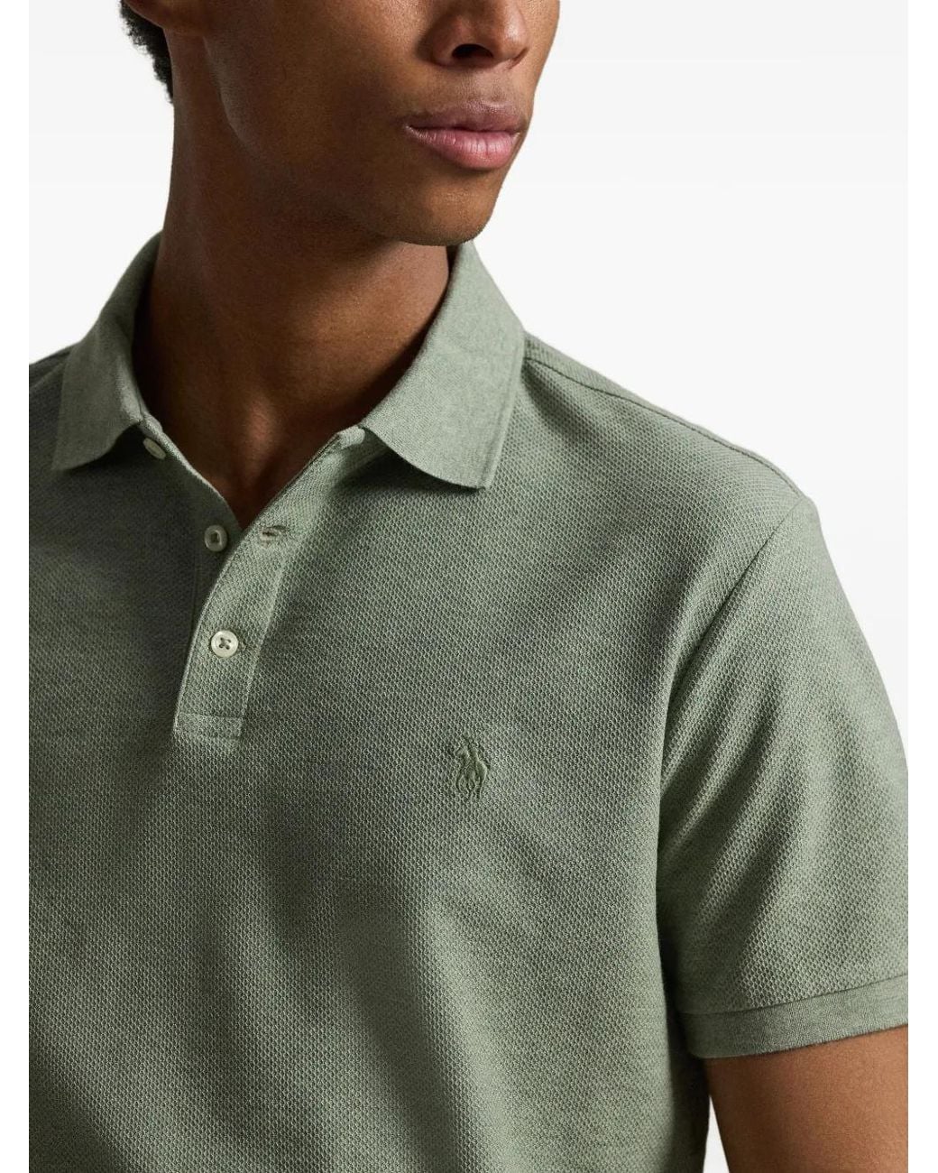 Polo Ralph Lauren Green Honeycomb-Mesh Slim Fit Polo for men
