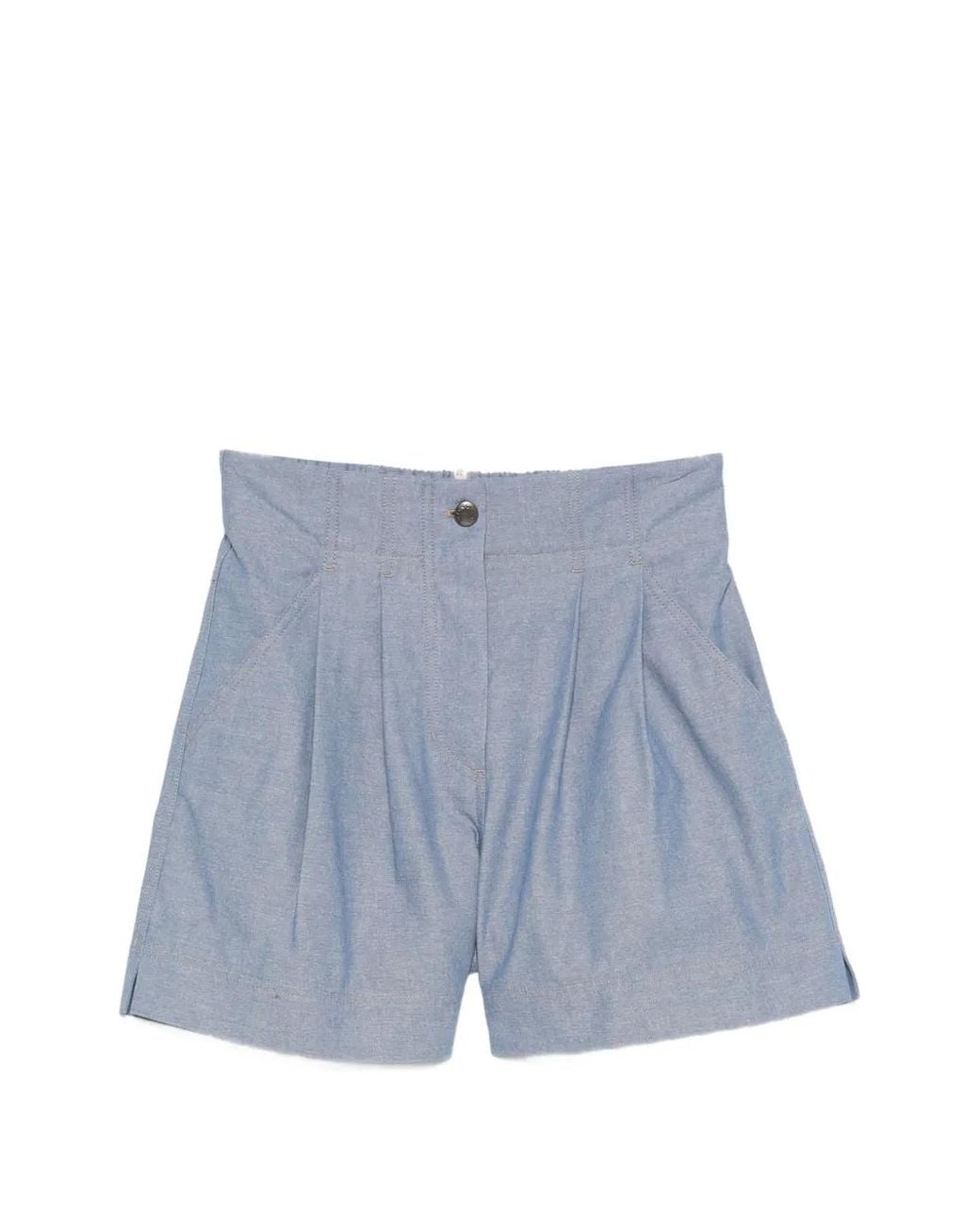 Moncler Blue High-Waist Chino Shorts