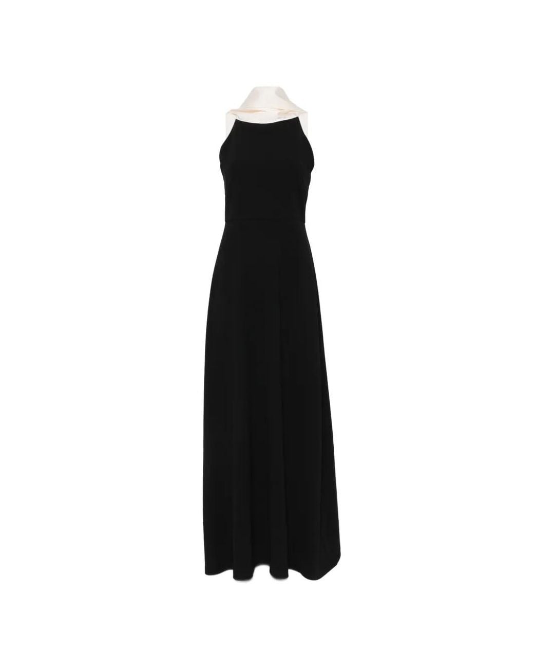 ELEH Black Draped-Panel Sleeveless Maxi Dress