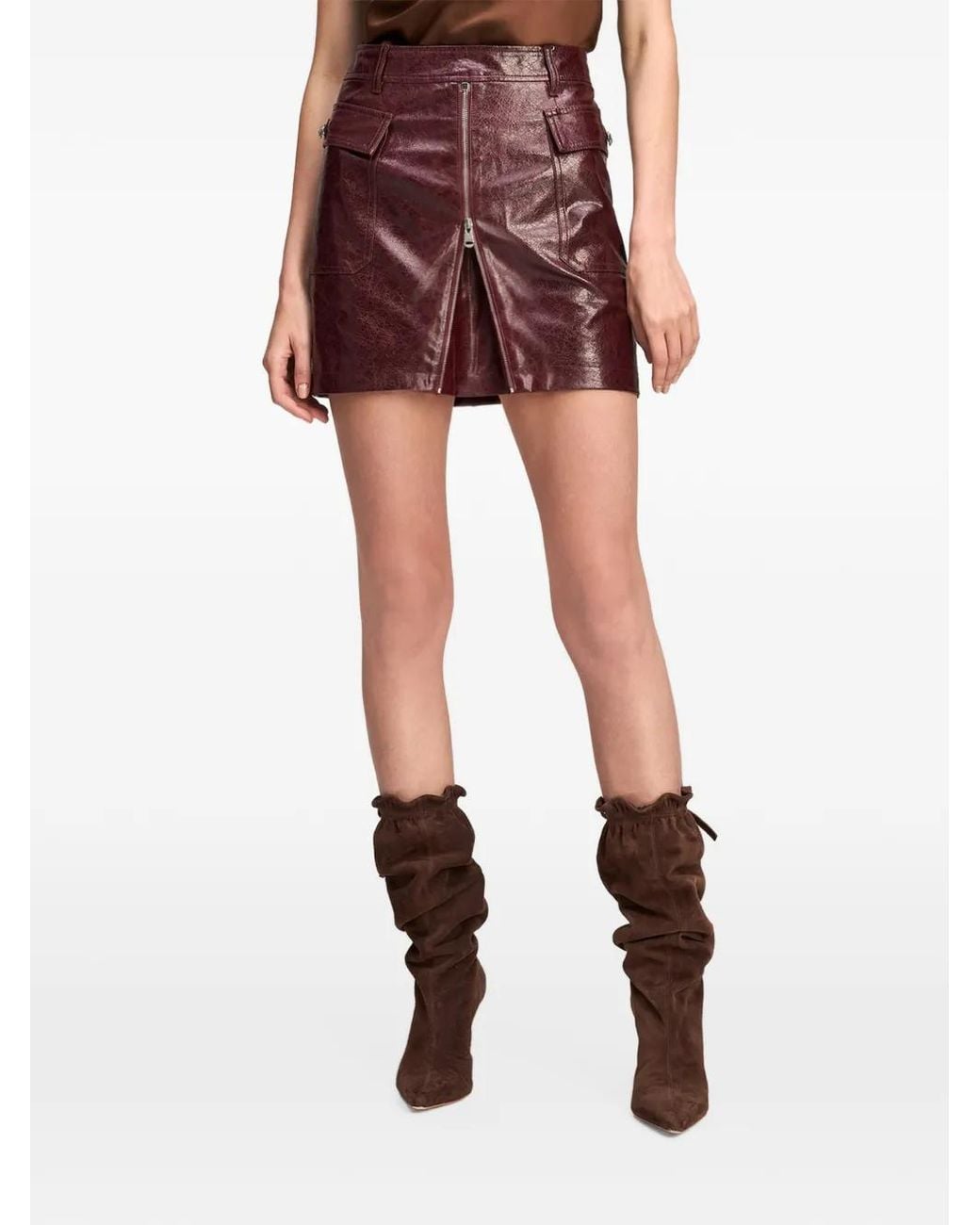 Cinq À Sept Purple Radley Tumbled Mini Skirt