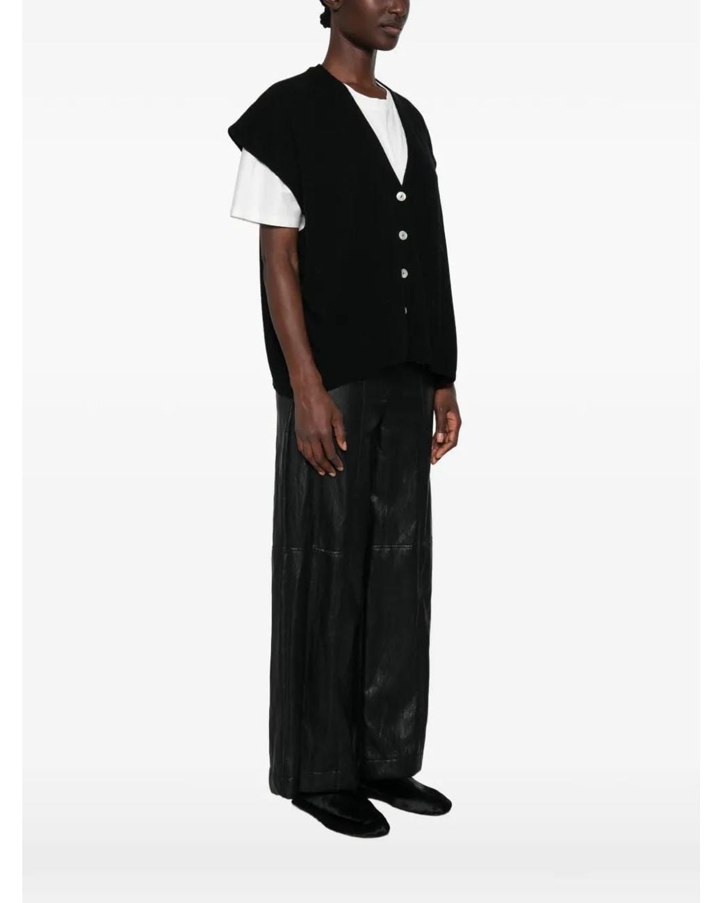 Dixie Black V-Neck Button-Up Cardigan