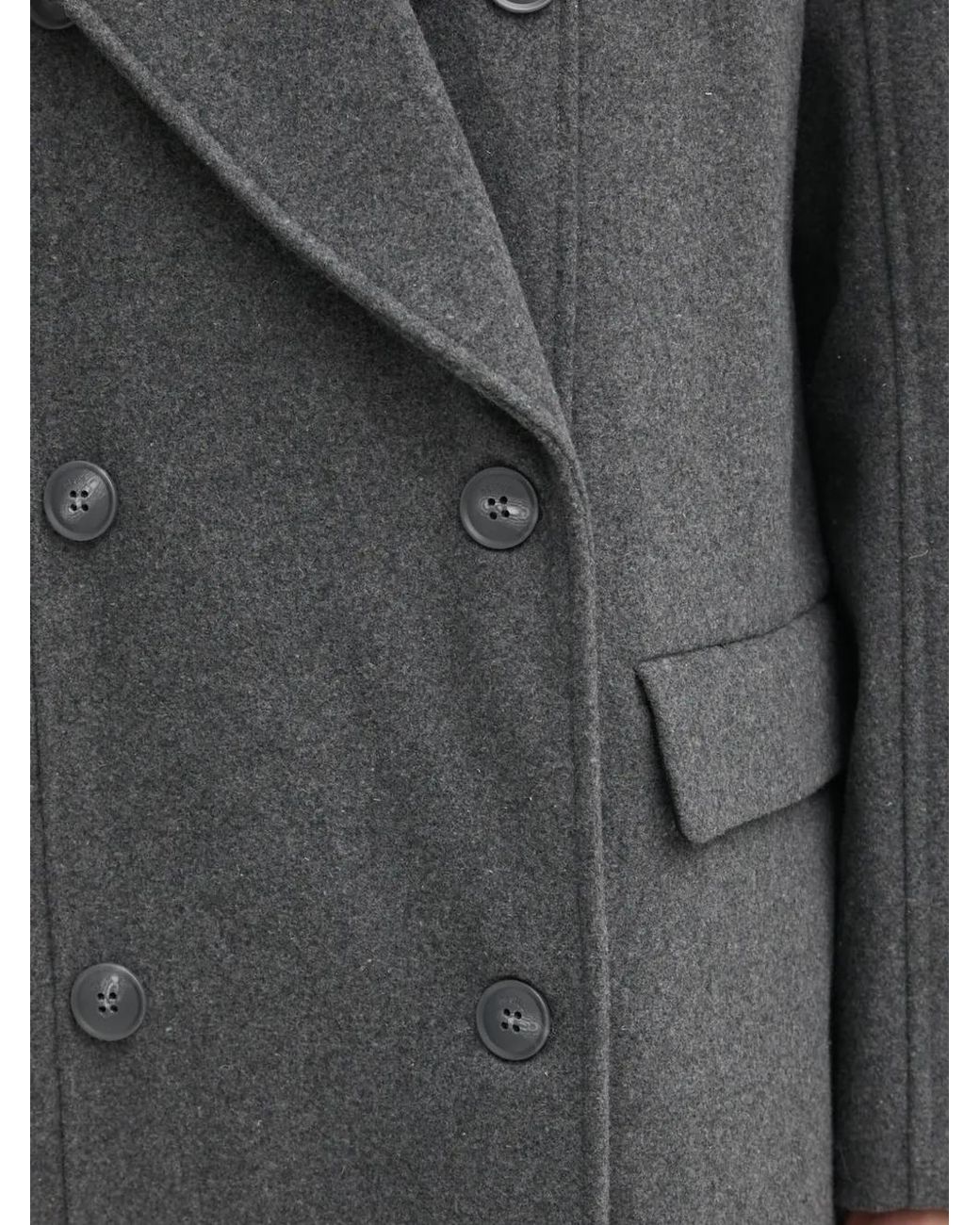 Gestuz Gray Double-Breasted Coat