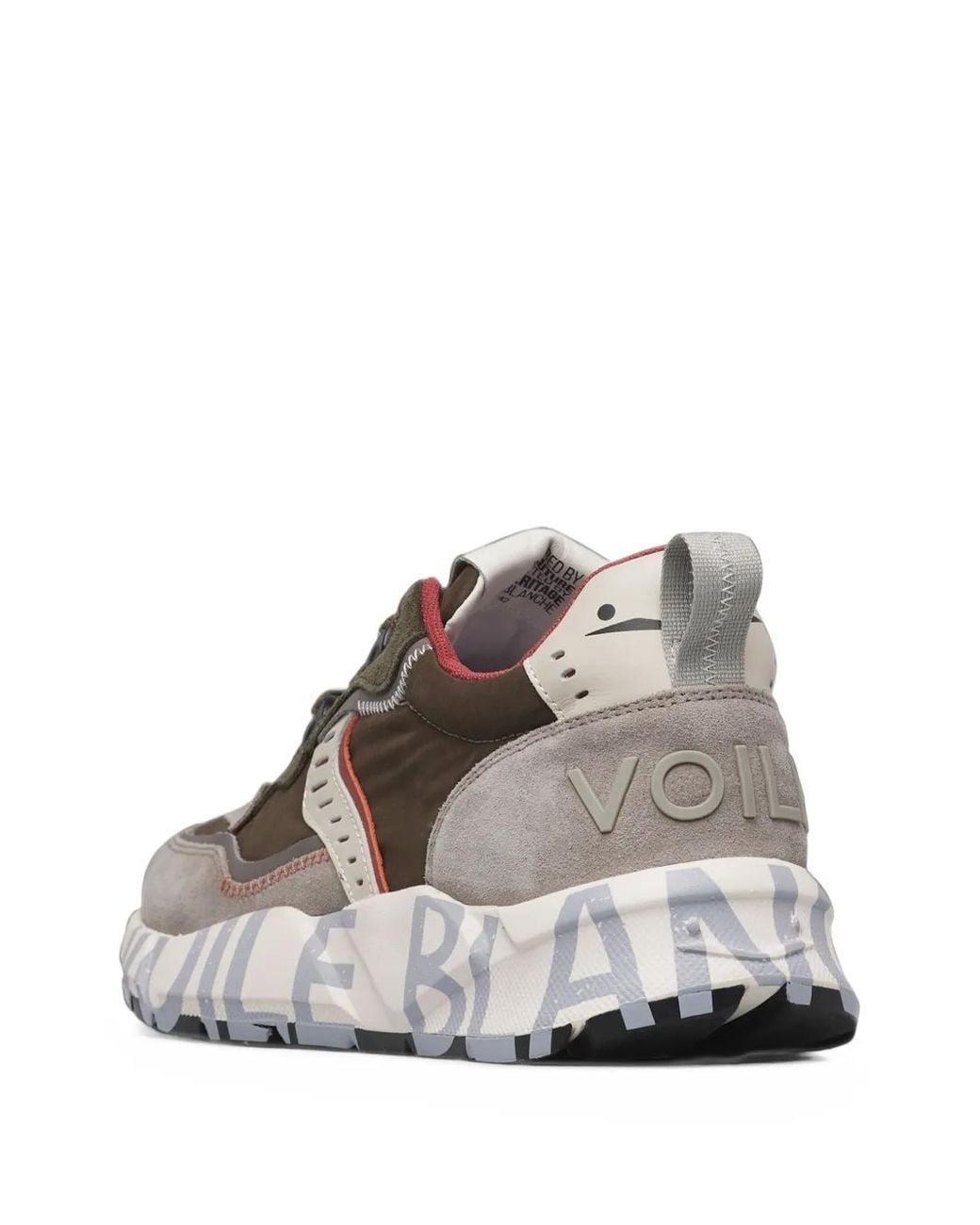 Voile Blanche White Club 01 Suede-Panel Sneakers for men