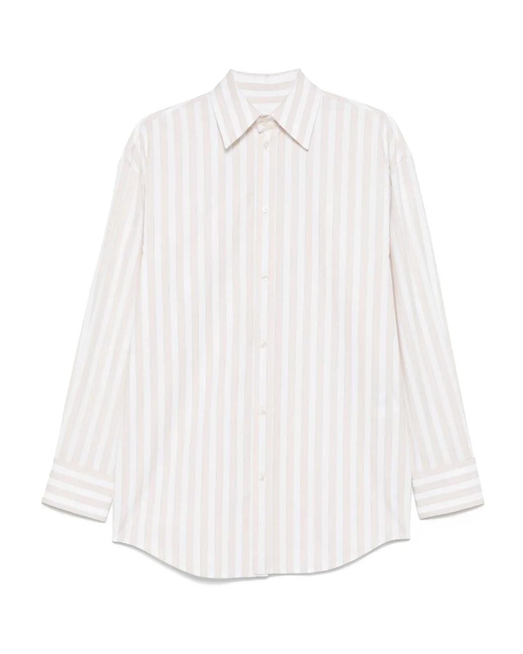 Saint Laurent White Striped Shirt