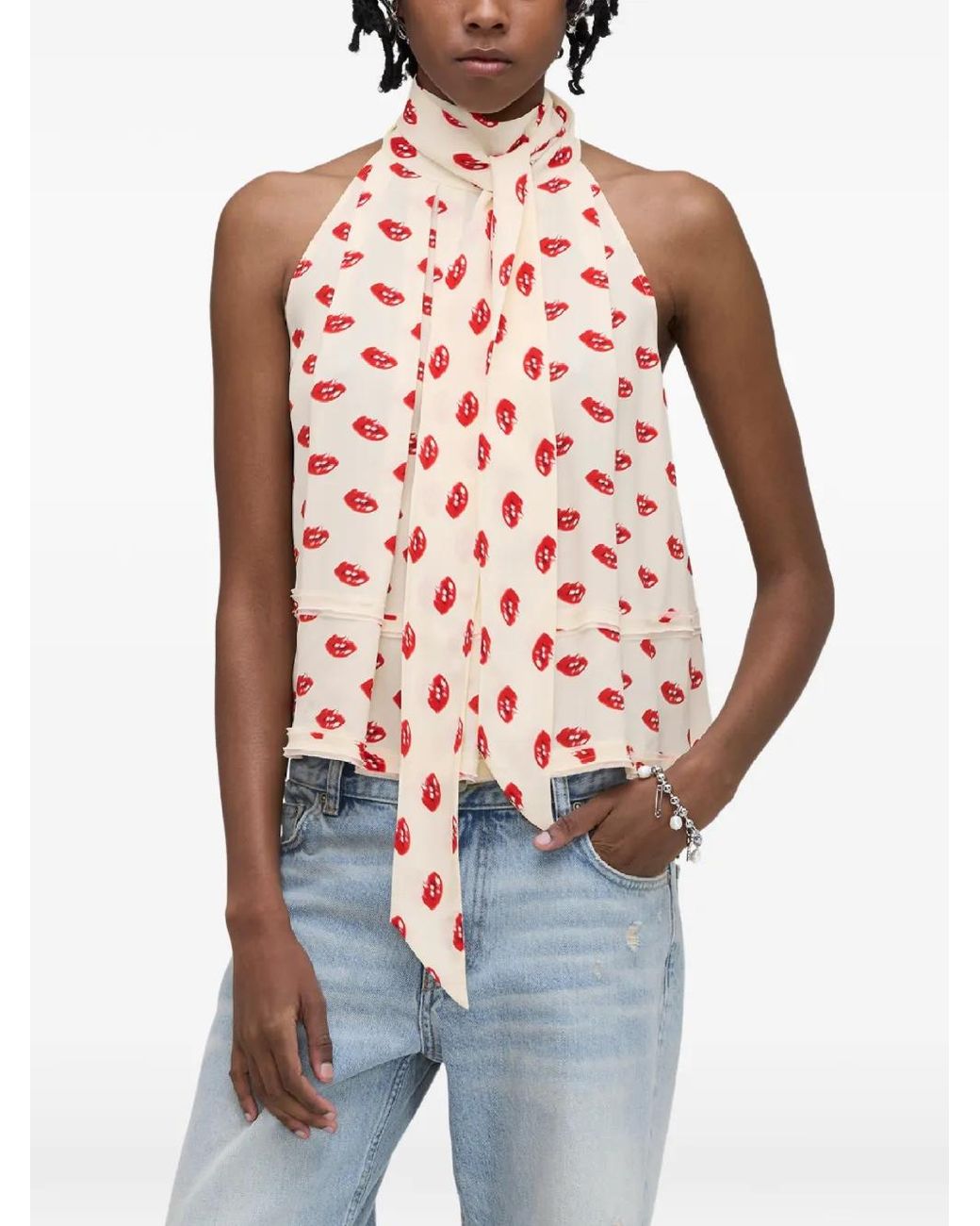 Marc Jacobs Haltertop Met Print in het Red