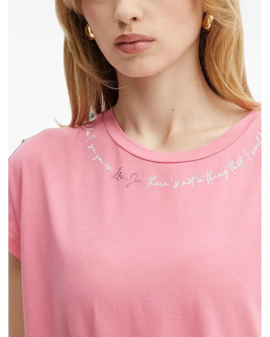 Liu Jo Pink Round-Neck T-Shirt