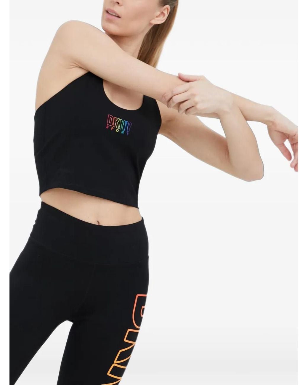 DKNY Black Racerback Crop Top