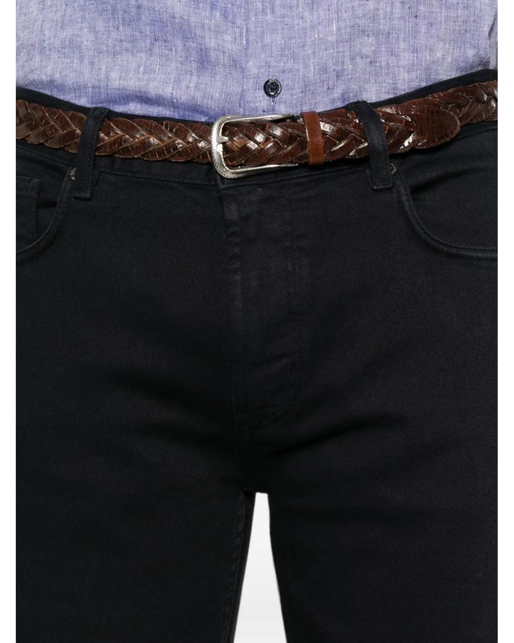Emporio Armani Black Jean À Patch Logo for men