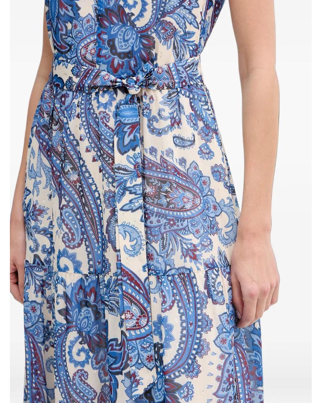 Ouí Blue Paisley-Print Ruffled Maxi Dress