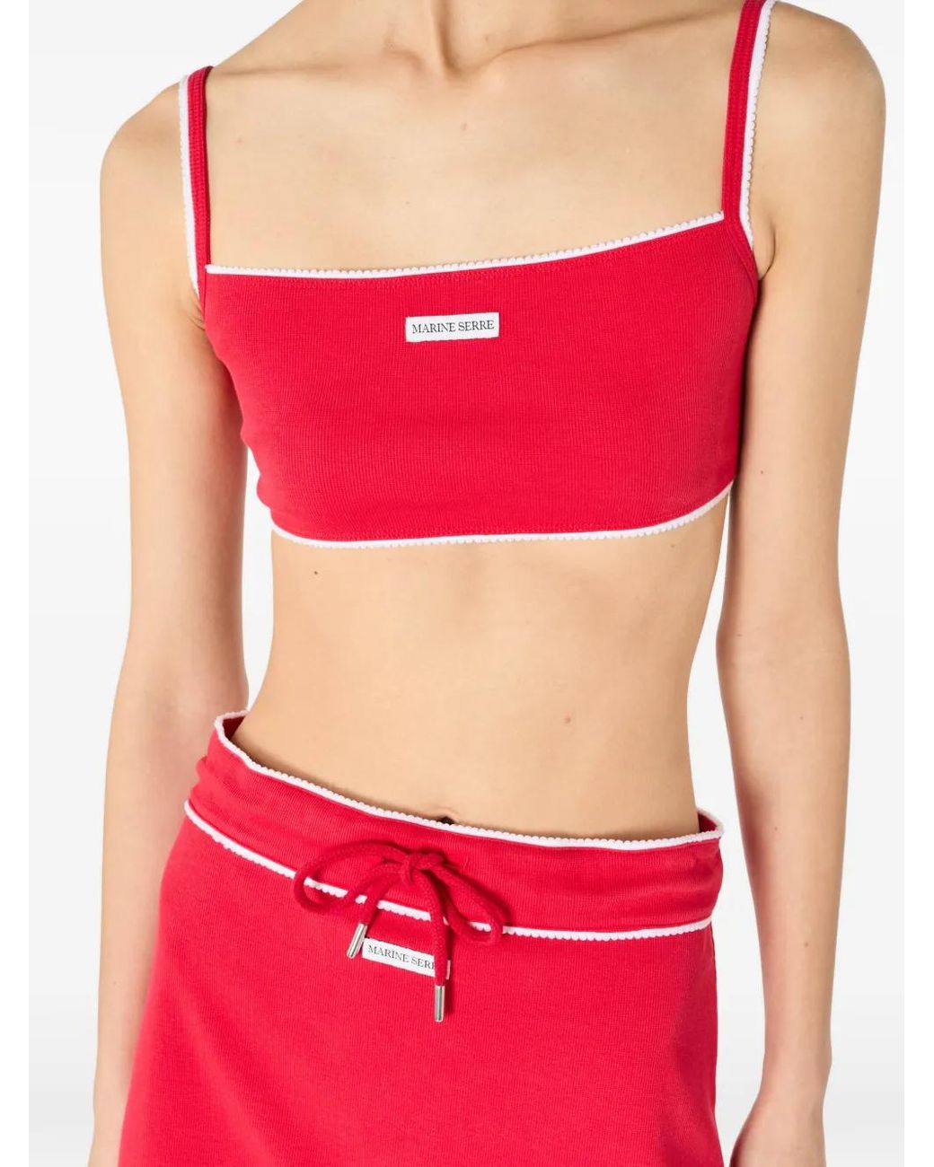 MARINE SERRE Red Organic Cotton Bra