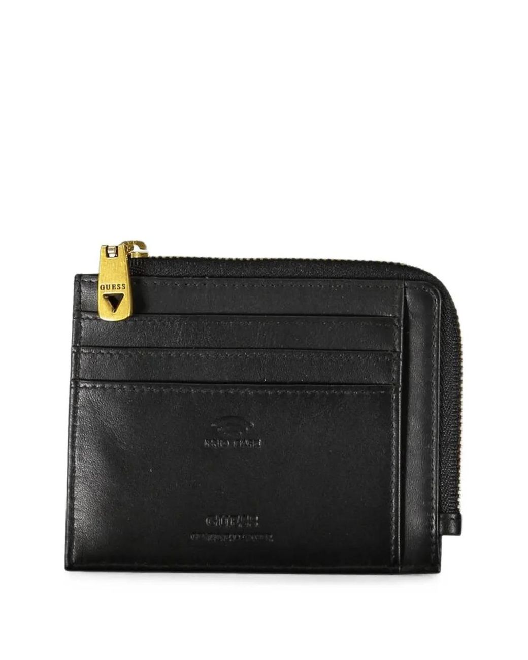 Guess Black Portefeuille En Cuir À Fermeture Zippée for men