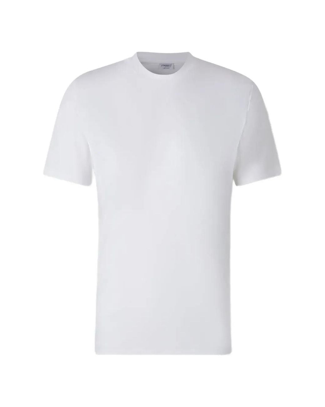 Zimmerli of Switzerland White Ribbed-Collar T-Shirt for men