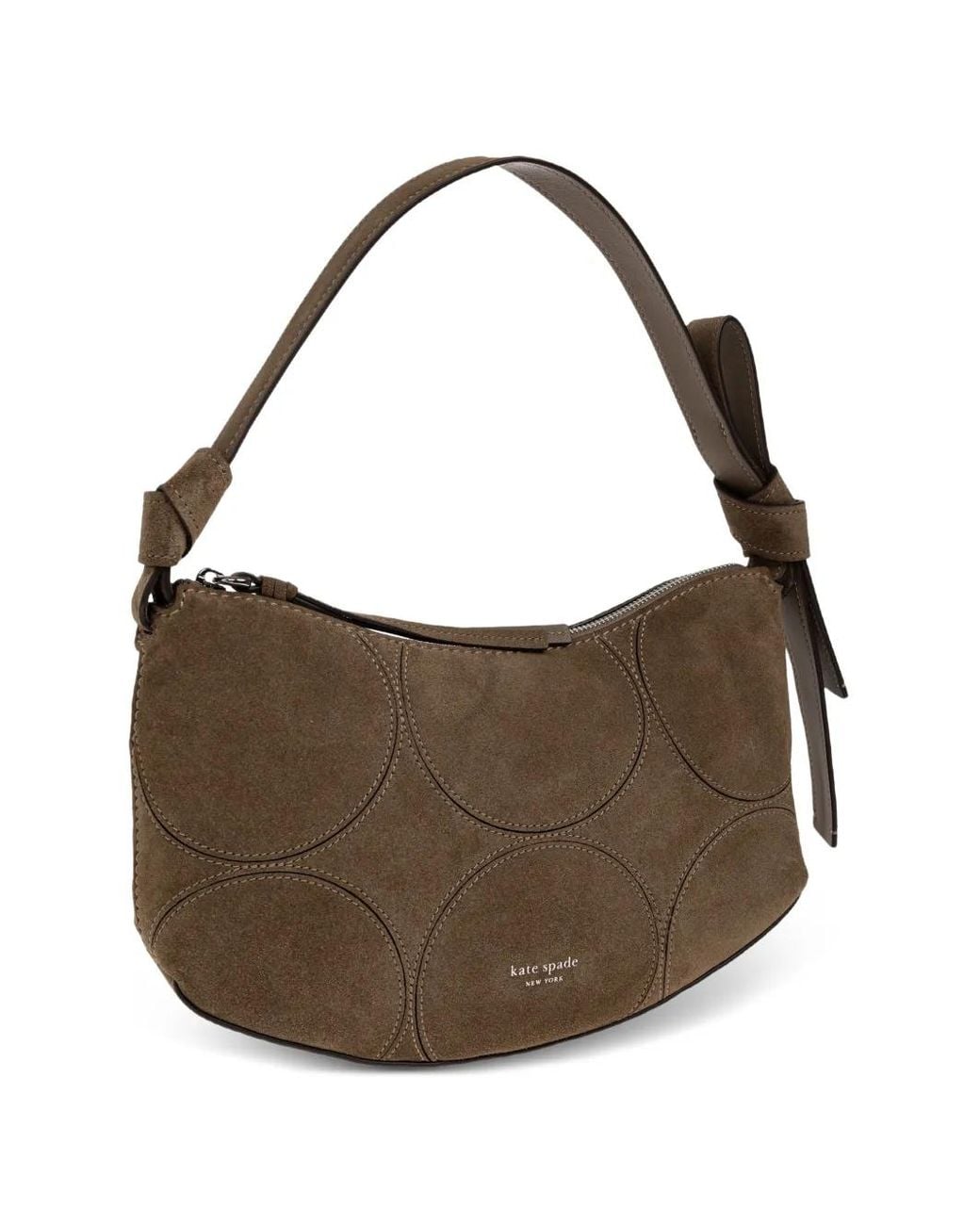 Kate Spade Brown Loop Circle-Quilted Shoulder Bag