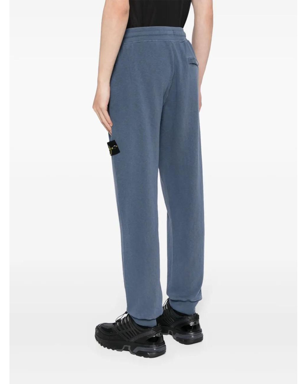 Stone Island Blue Compass-Badge Cotton Track Pants for men