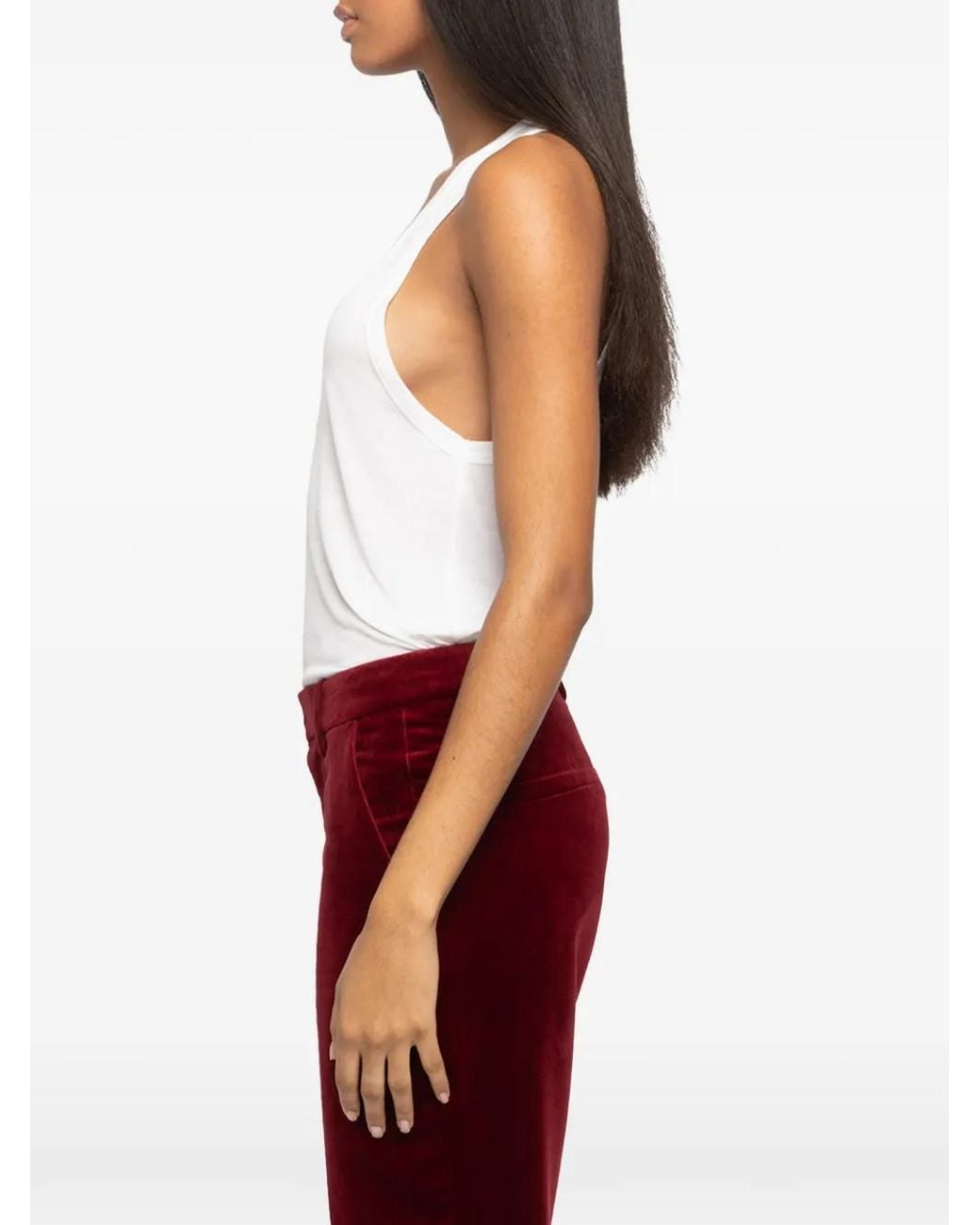 Zadig & Voltaire Red Prevy Velvet Trousers