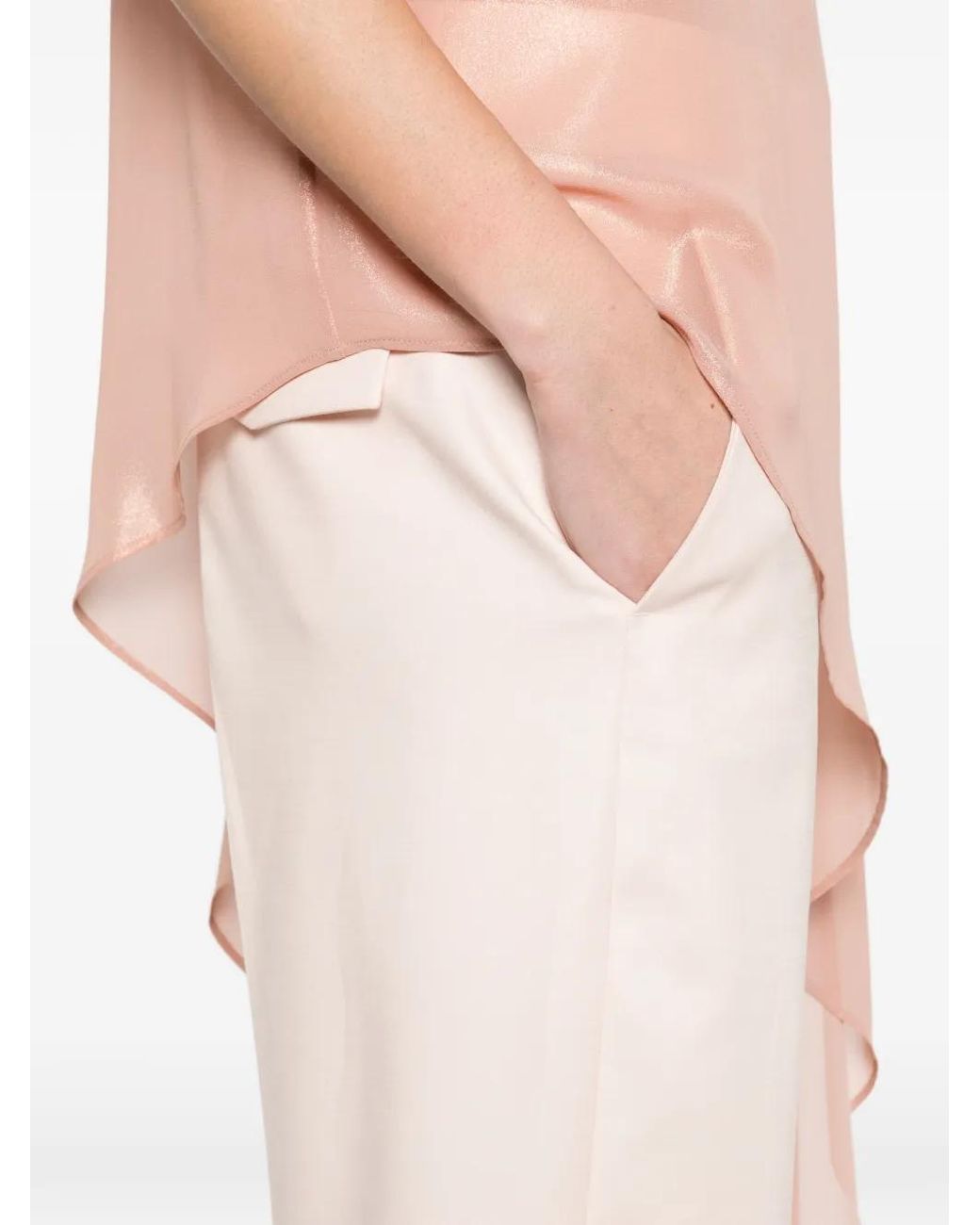 Peserico White Cuffed-Hem Trousers