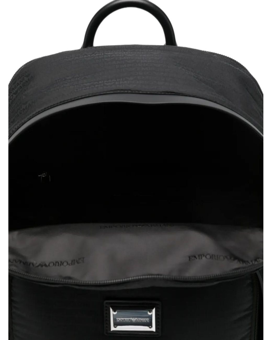 Emporio Armani Black Nylon Backpack for men