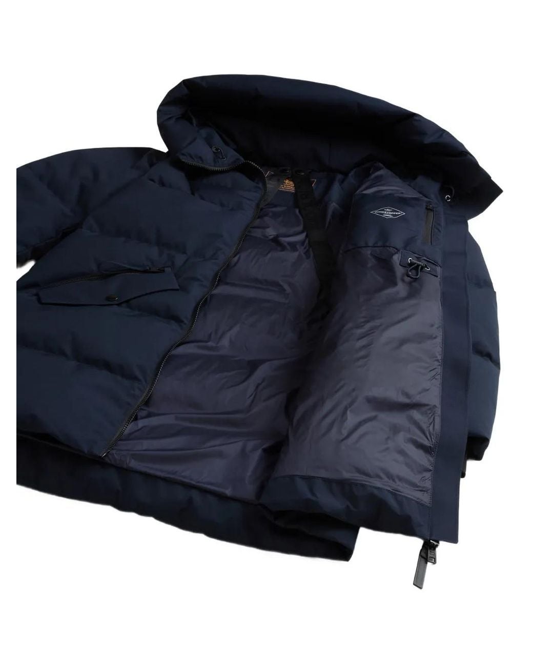 Woolrich Blue Quilted Hooded Coat