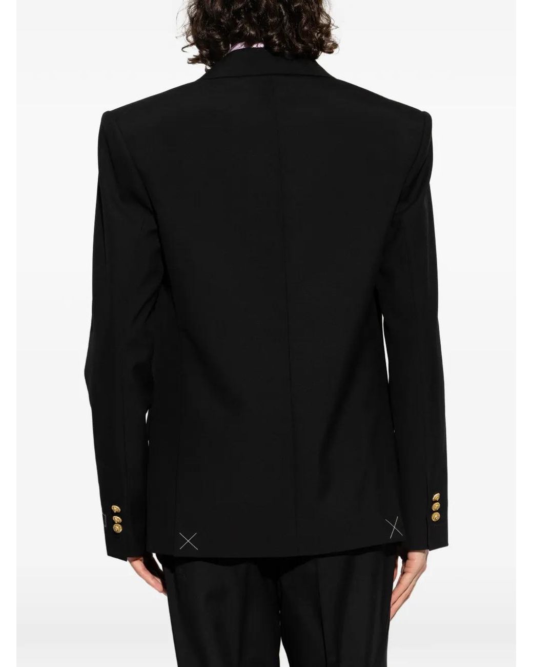 Balmain Black Lion-Button Double-Breasted Jacket for men