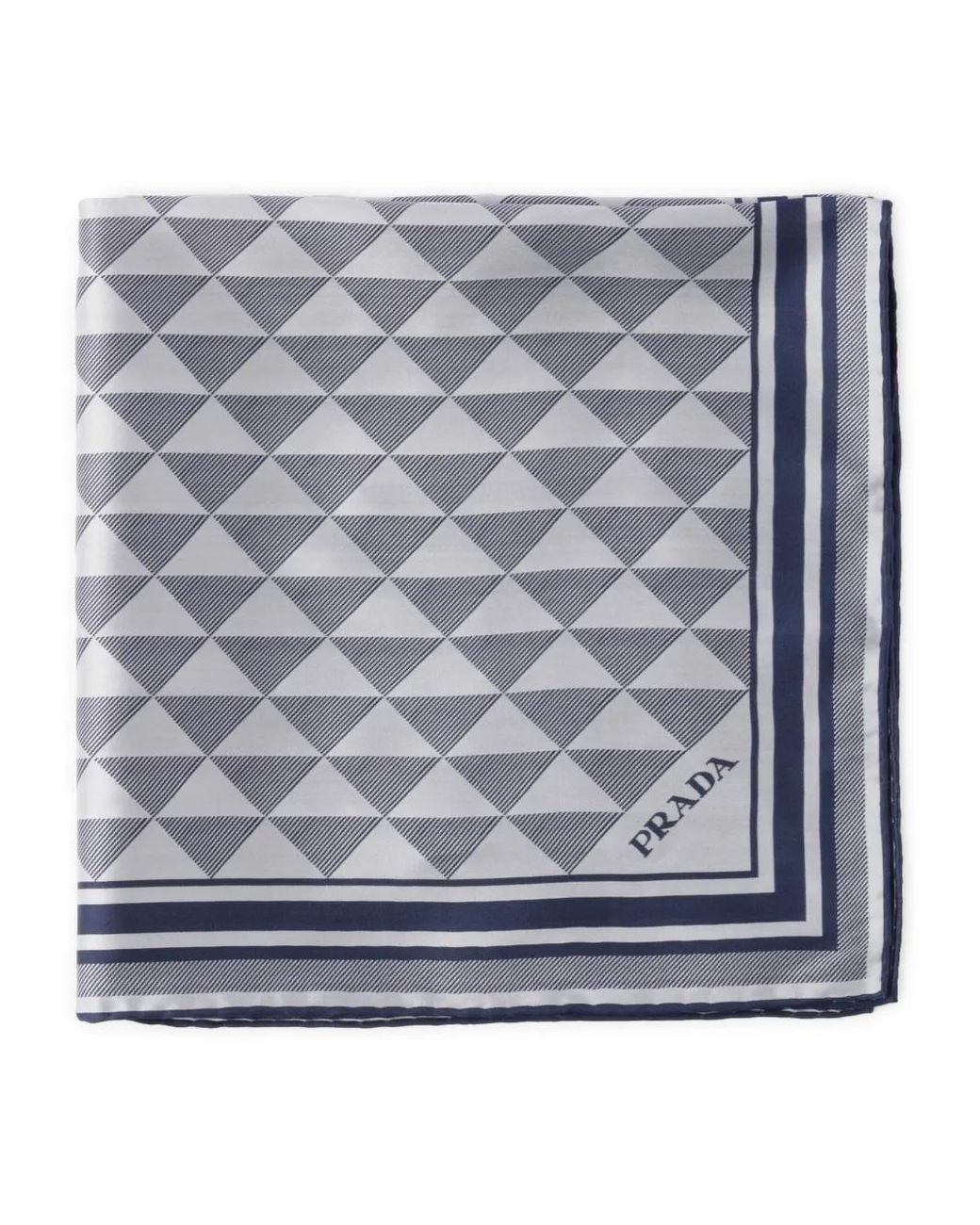 Prada Gray Seidenschal Mit Print