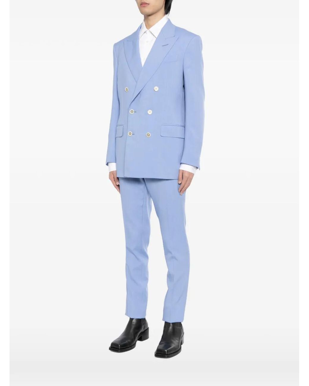 Tom Ford Blue Wool Cashmere Silk Reps Jacket for men
