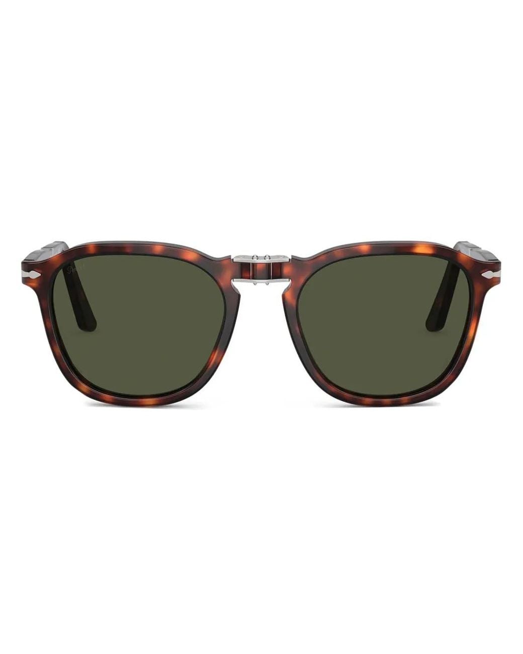 Persol Green Sonnenbrille Mit Eckigem Gestell