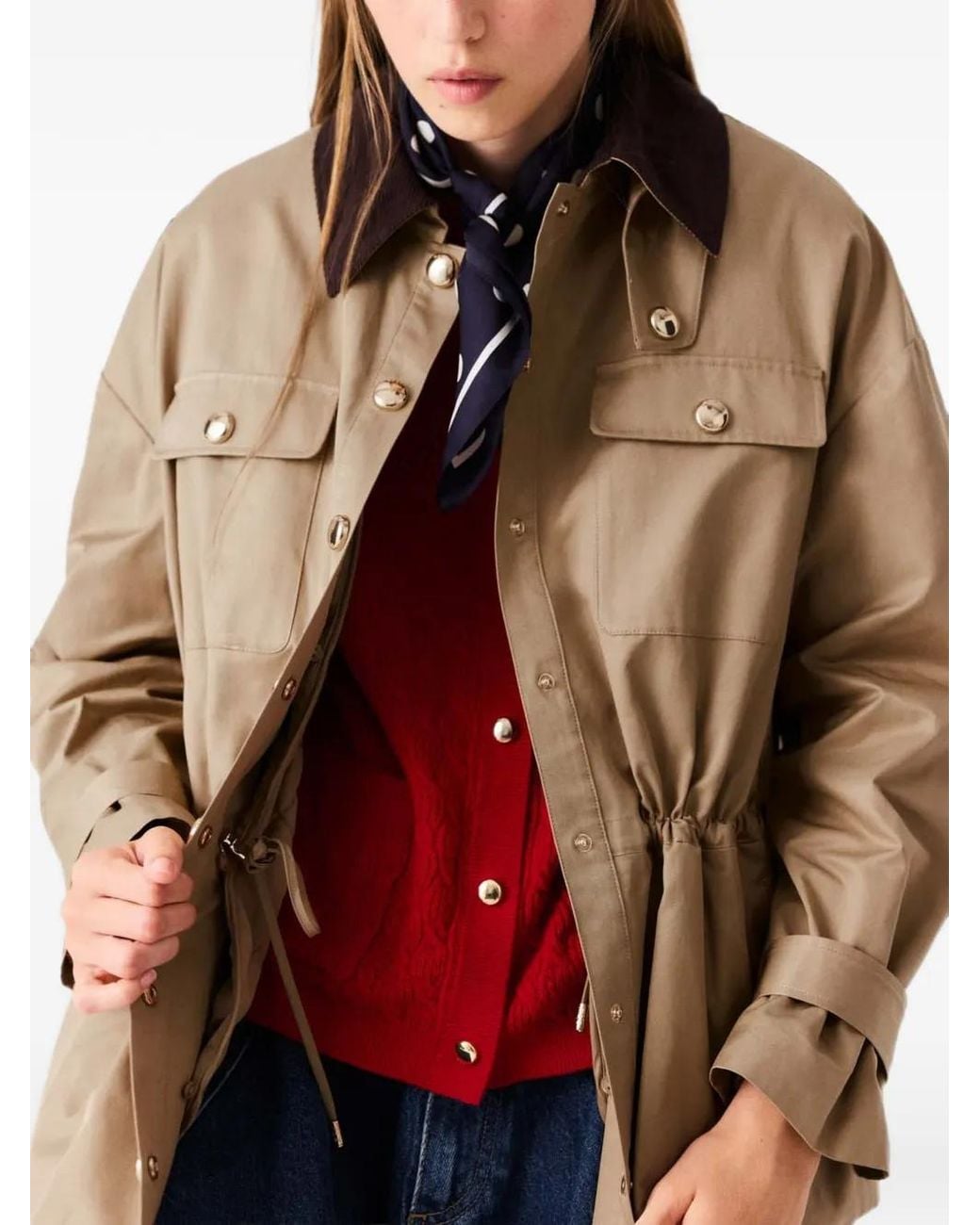 Maje Brown Coat With Removable Lining