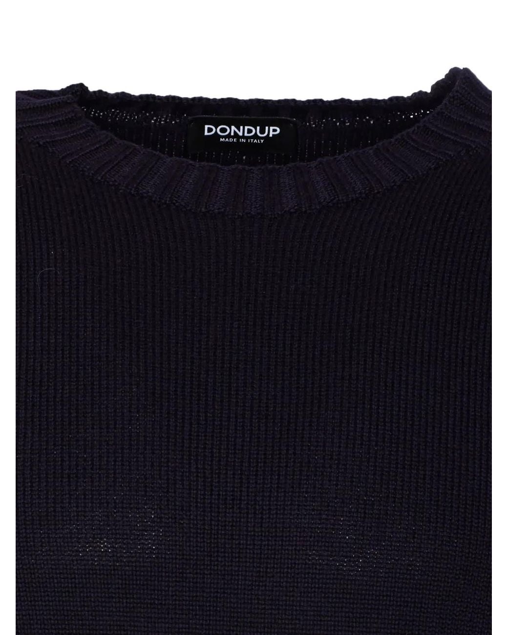 Dondup Blue Crew Neck Wool Sweater for men