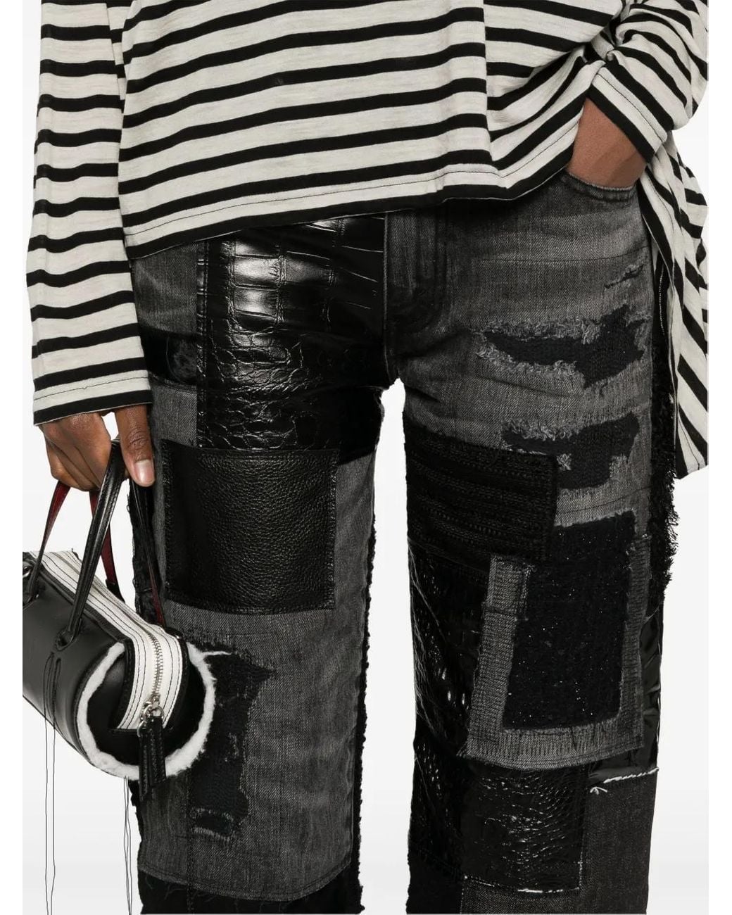 Jeans Con Design Patchwork X Levi's di Junya Watanabe in Gray
