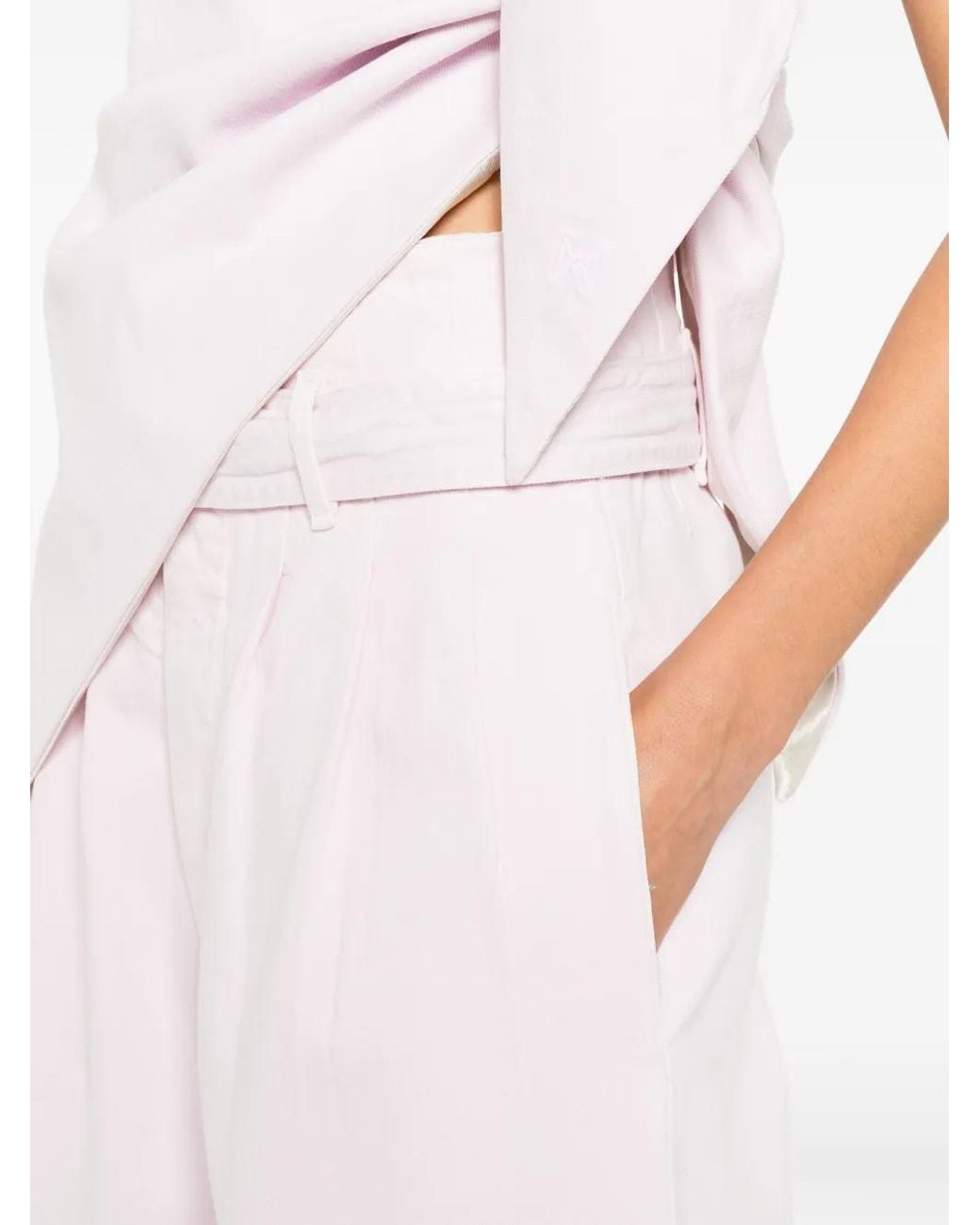 Agolde Pink Jean Corset À Taille Ceinturée