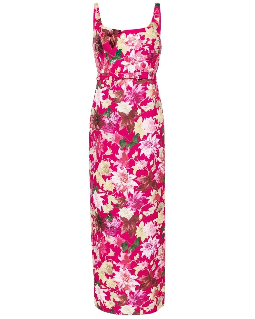Sachin & Babi Pink Lana Floral-Print Gown
