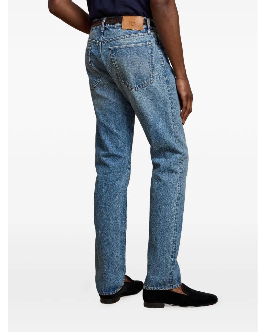 Ralph Lauren Blue Straight Five-Pocket Jeans for men