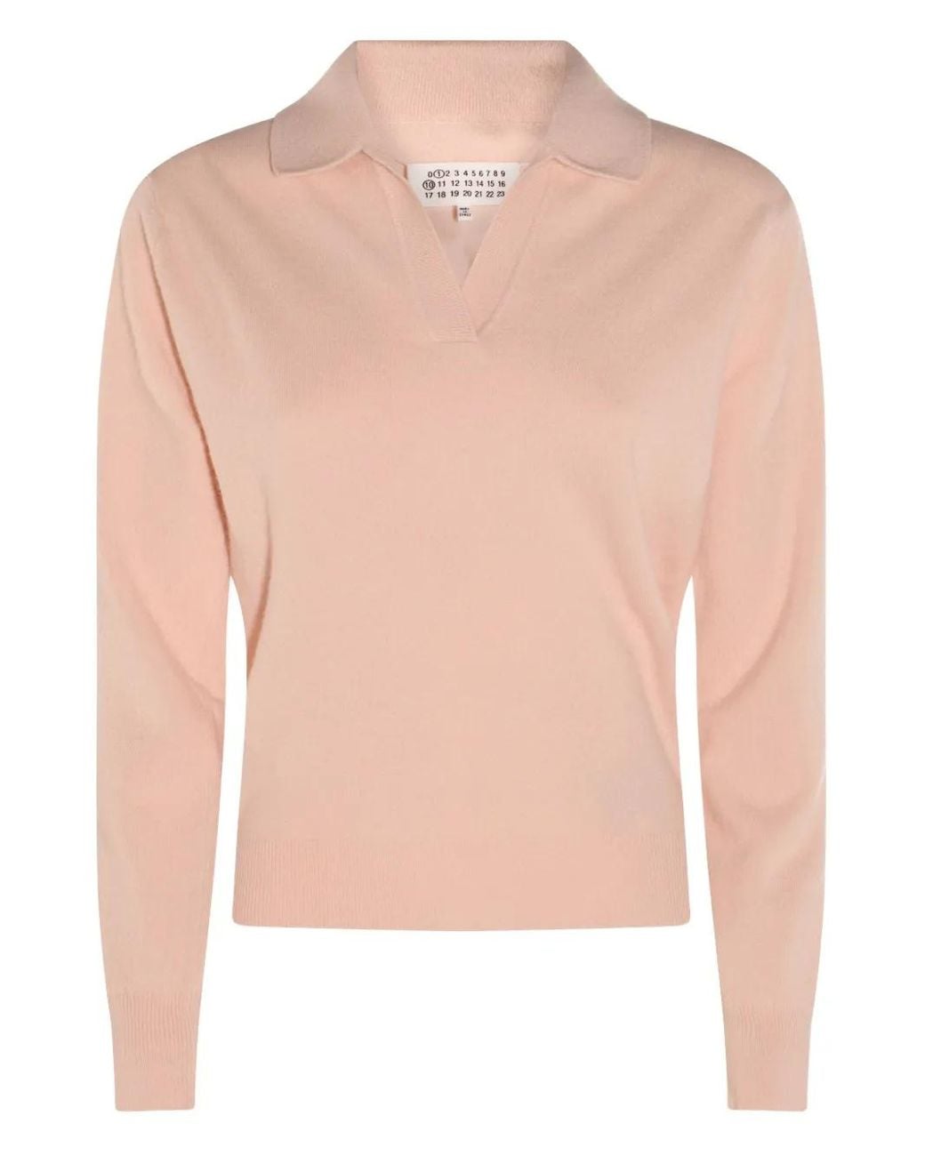 Maison Margiela Pink Wool V-Neck Sweater